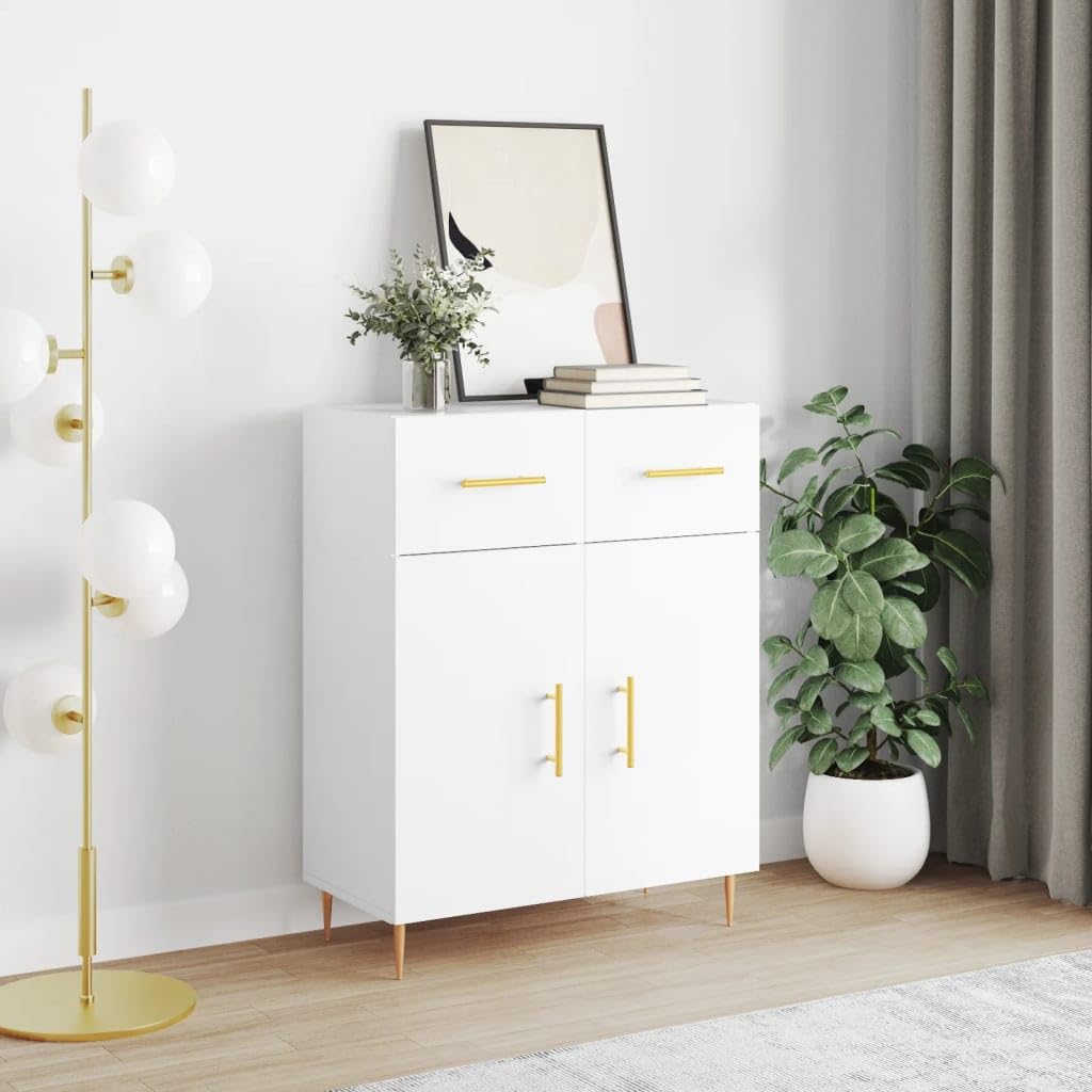 vidaXL Sideboard 69,5x34x90 cm Holz Weiß mit Türen