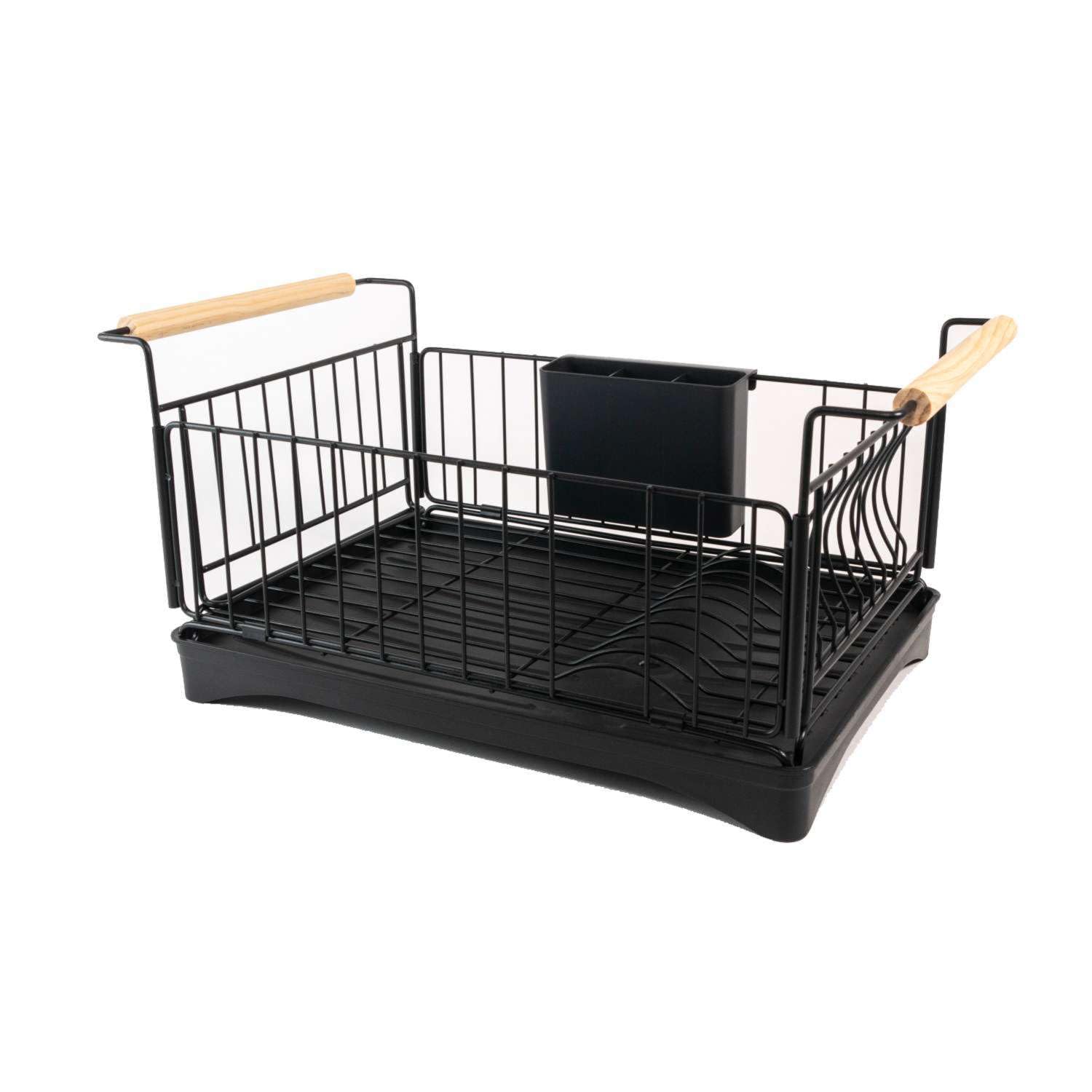 Intirilife Abtropfgestell Edelstahl schwarz 50x29 cm mit Schale