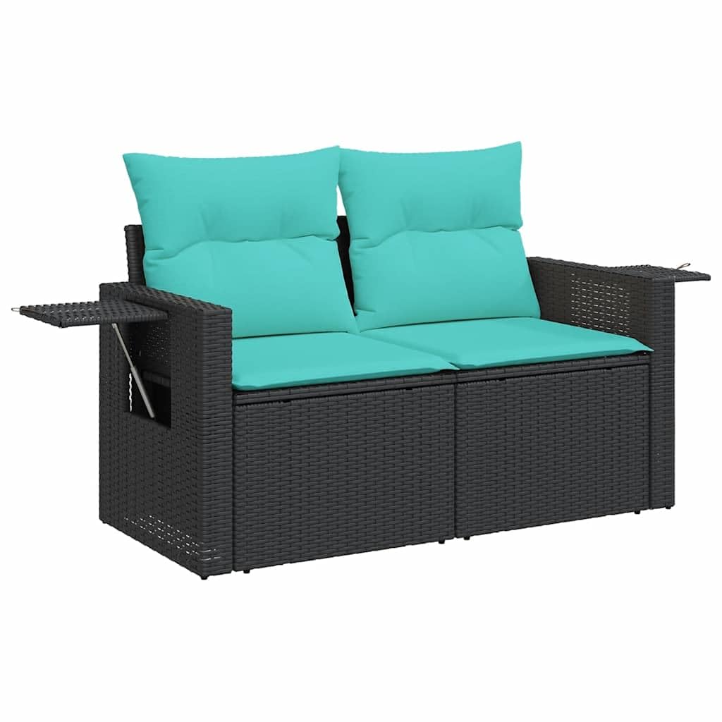 vidaXL Heim & Garten 8-tlg Garten-Sofagarnitur Schwarz Poly Rattan