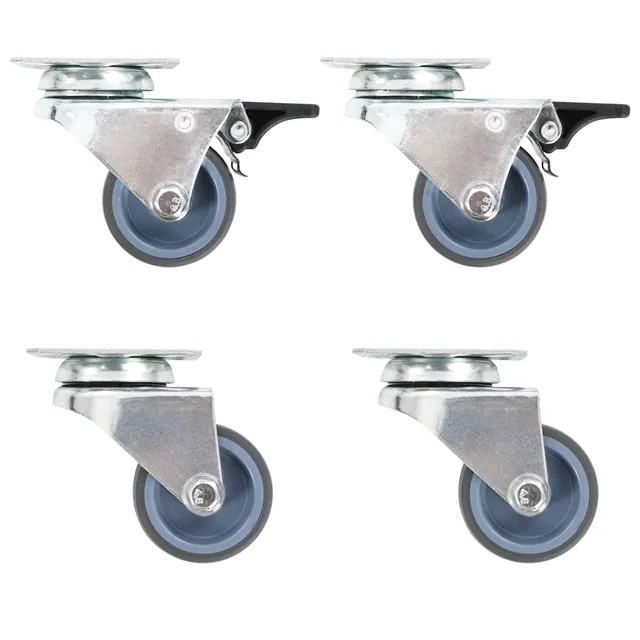 vidaXL Lenkrollen Zwillingsrad 50 mm Rollen 4 Stk. mit Bremse