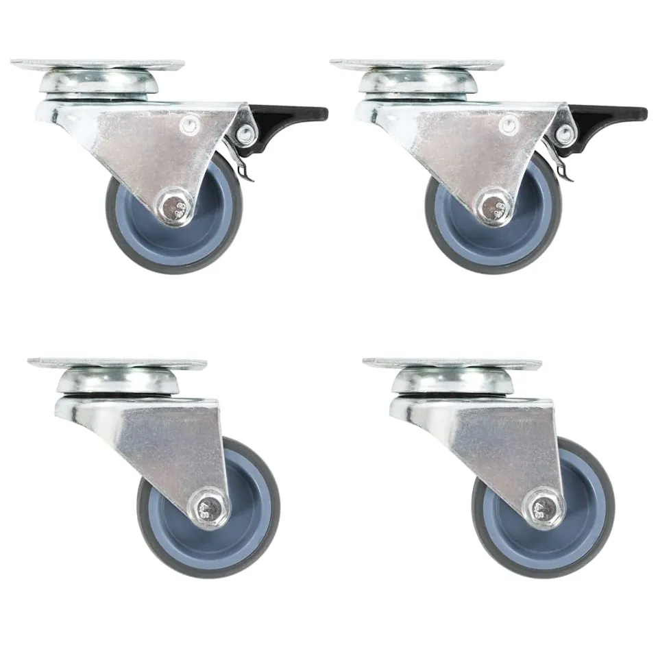 vidaXL Lenkrollen Zwillingsrad 50 mm Rollen 4 Stk. mit Bremse