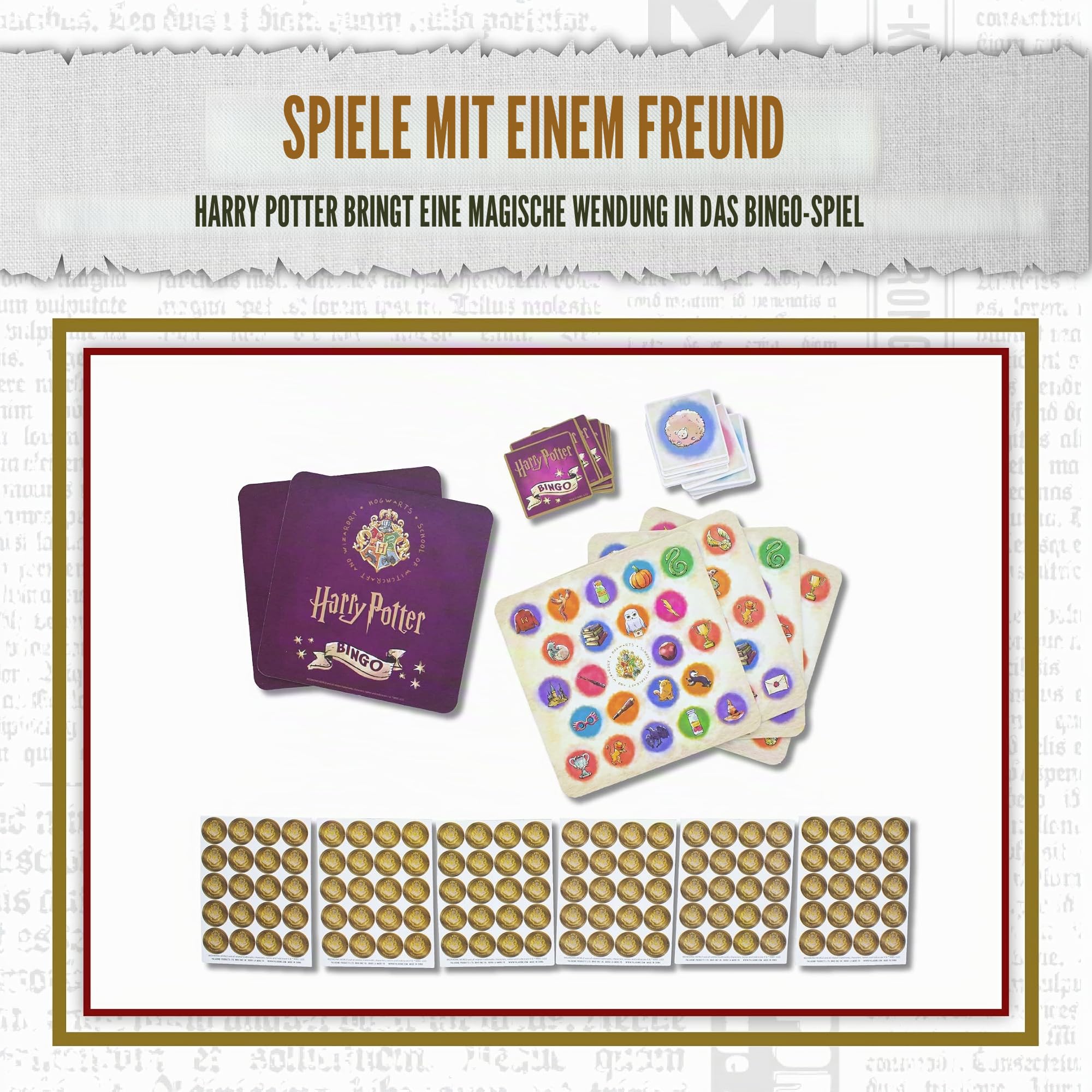 Paladone Harry Potter Bingo Gesellschaftsspiel 6 Spieler
