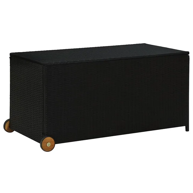 vidaXL Auflagenbox Poly Rattan Schwarz 120x65x61 Kissenbox