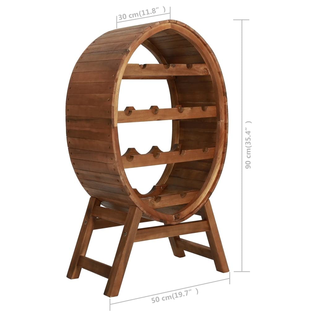 vidaXL Möbel Weinregal Akazienholz 13 Flaschen massiv