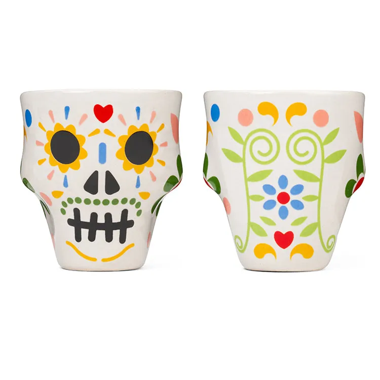 Kikkerland Kitchen Sugar Skull Schnapsgläser 2er Set Totenkopf
