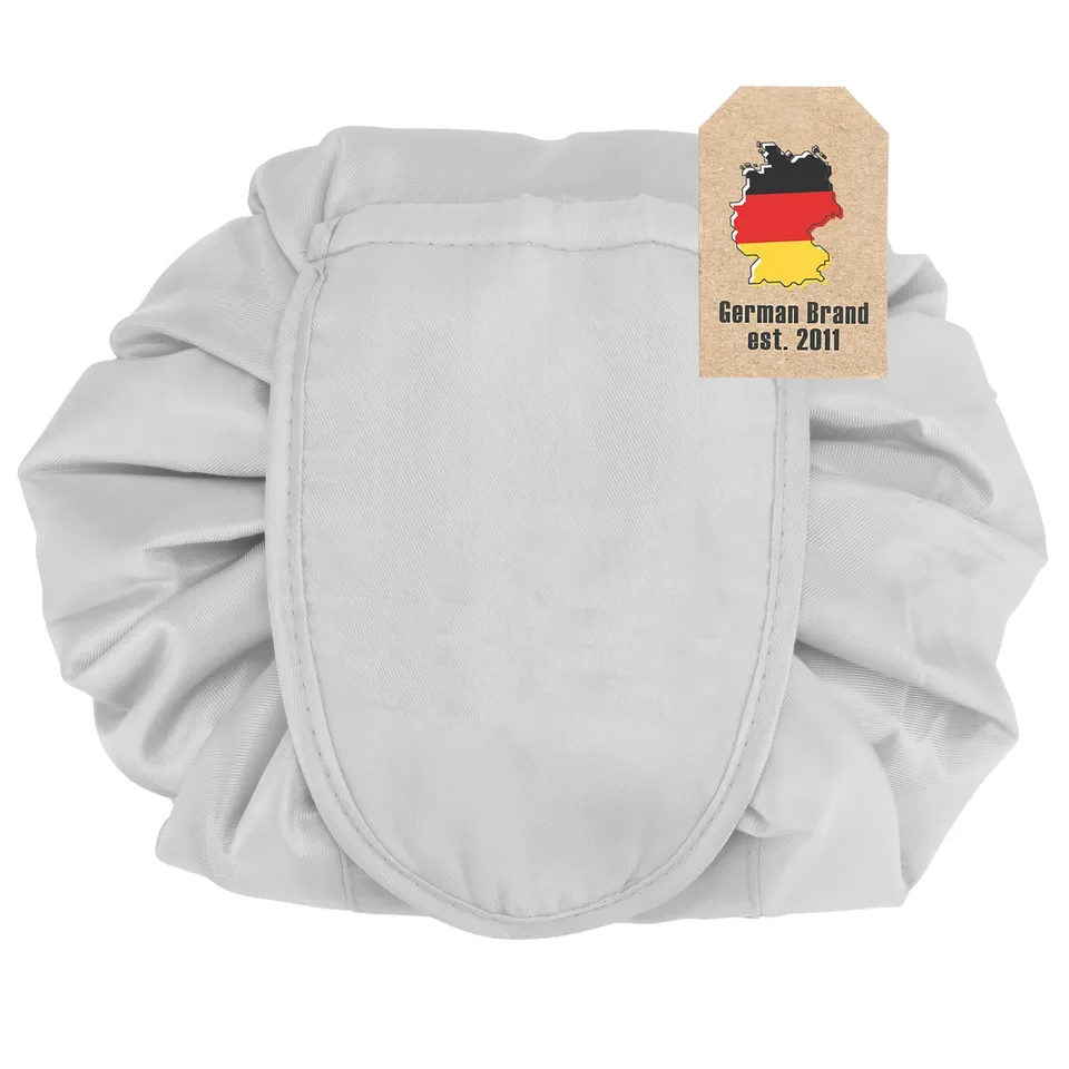 Intirilife Kosmetiktasche Hellgrau 62x54cm Kordelzug