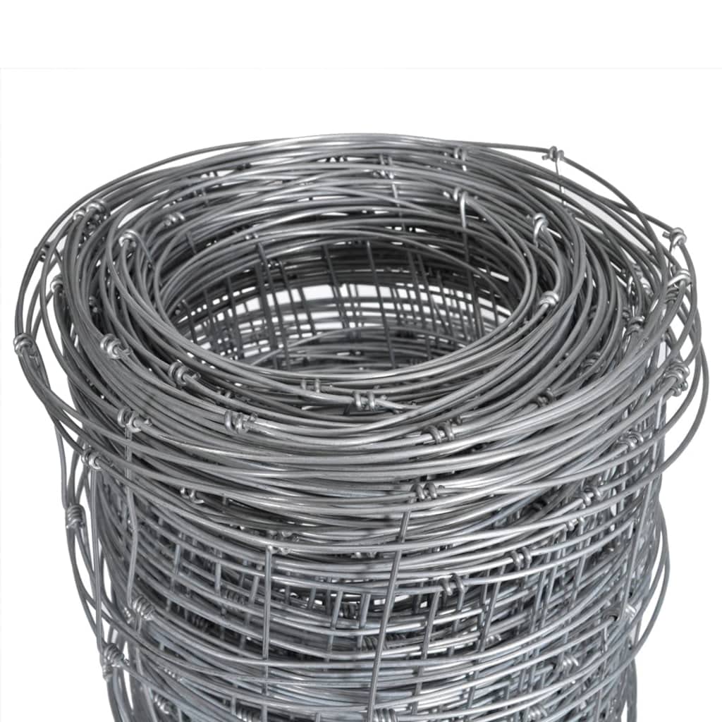 vidaXL Gartenzaun Wildzaun 50x1,5m Stahl verzinkt