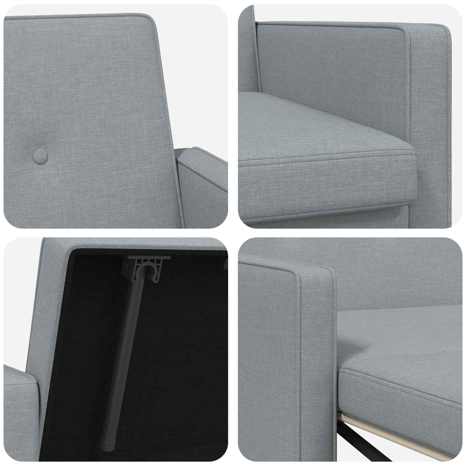 vidaXL Möbel Schlafsofa Ausziehbar Hellgrün Stoff 154 cm