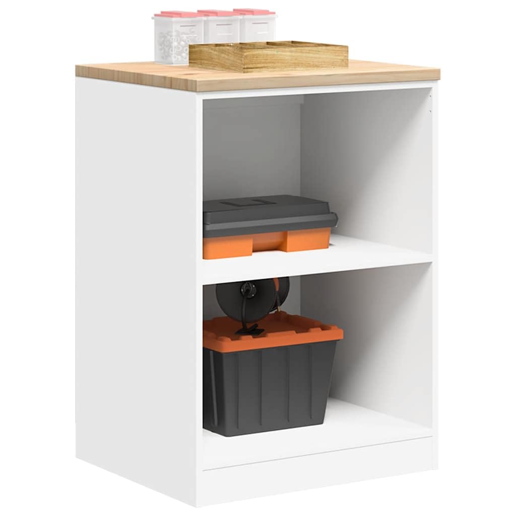 vidaXL Garagenschrank Weiß 60x51x85 cm Kiefer Werkzeugschrank