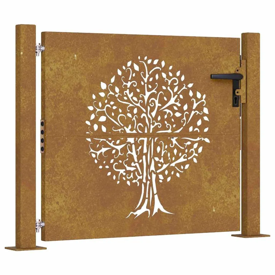 vidaXL Heim & Garten Gartentor Cortenstahl 100x100 cm Rostfarben