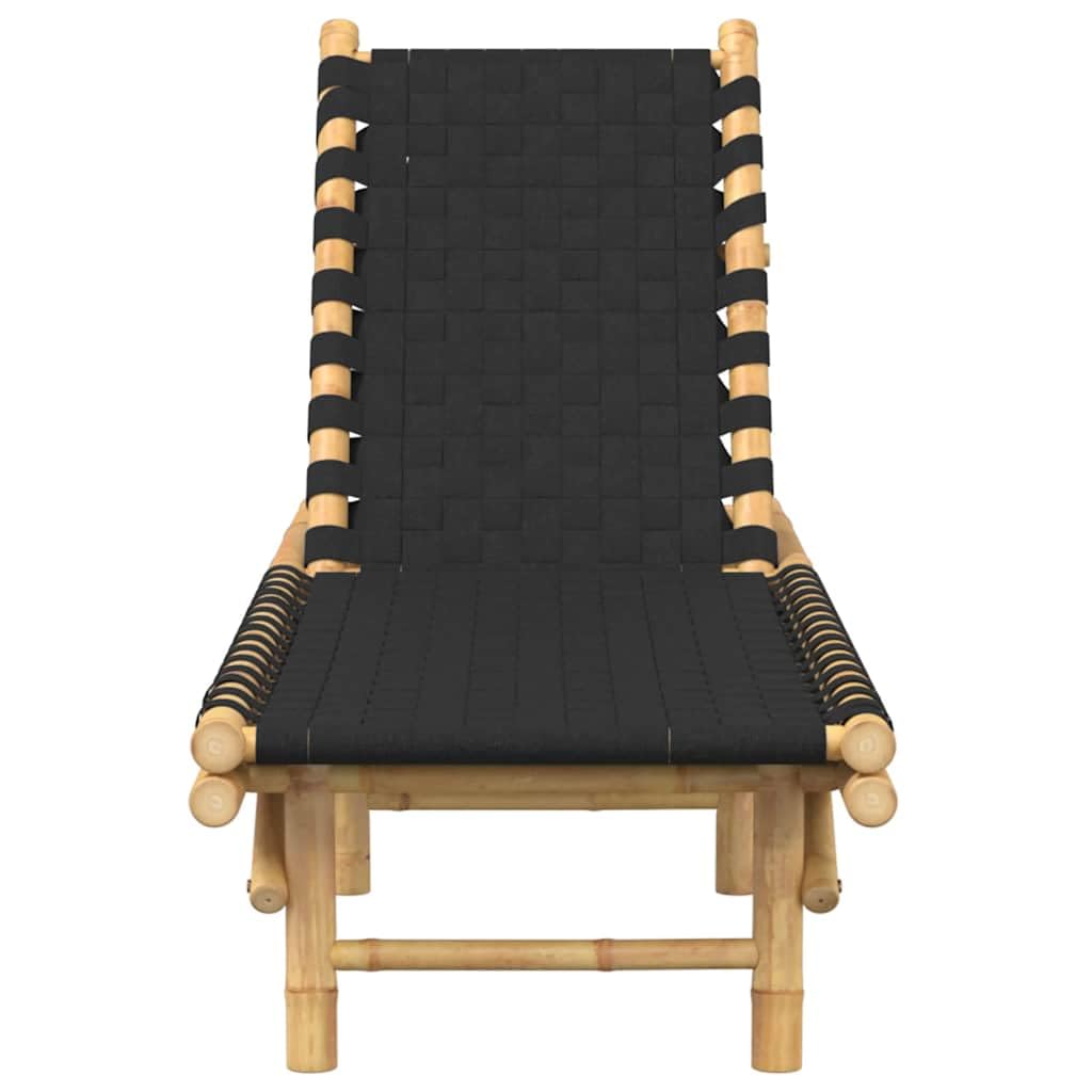 vidaXL Heim & Garten Sonnenliege Bambus Schwarz 55x200x30 cm