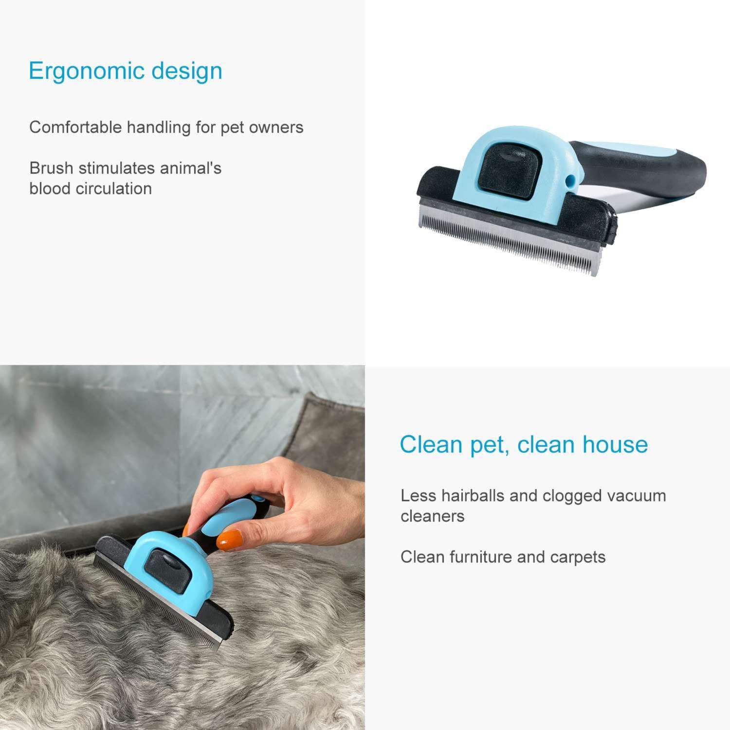 Intirilife Hundebürste Tierhaarbürste Unterfell 13,7 cm Langhaar Kurzhaar
