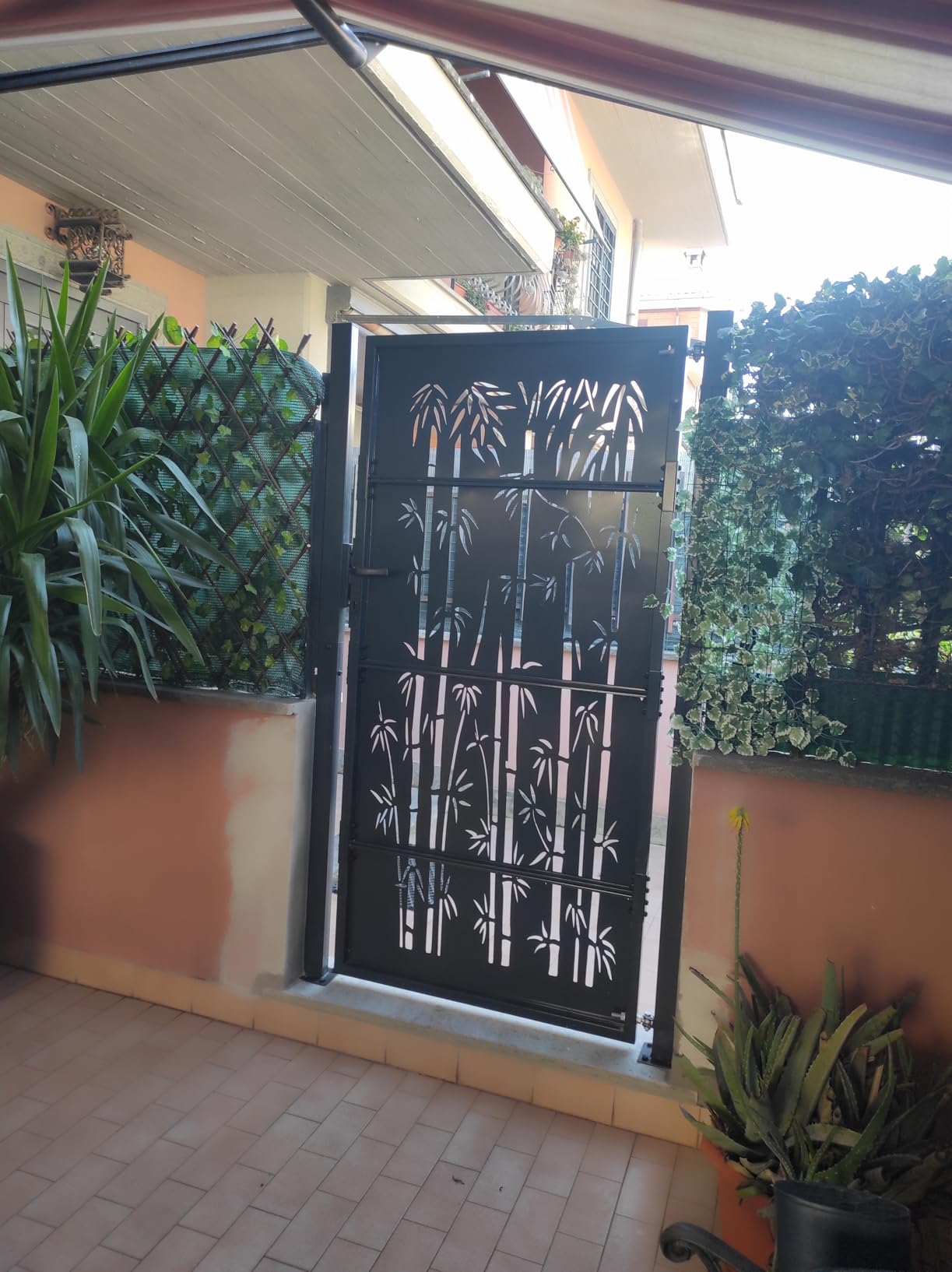 vidaXL Gartentor Bambus-Design 100x75 cm Anthrazit