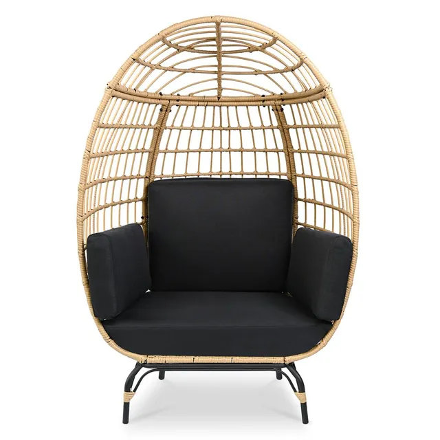 Serenelife Furniture SLEGFB64 Eiersessel Schwarz wetterfest