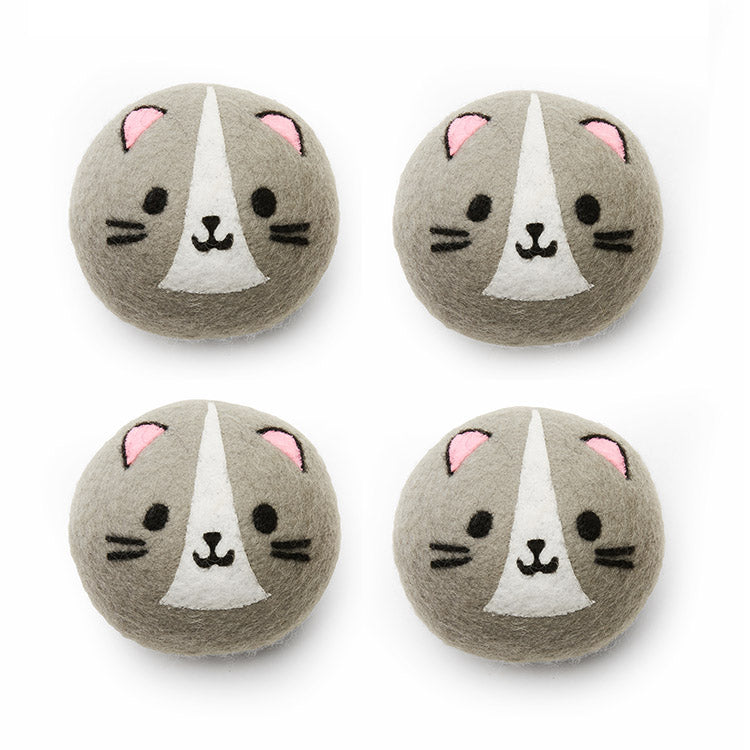 Kikkerland Home Cat Dryer Buddies Trocknerbälle 4er Wolle Katze