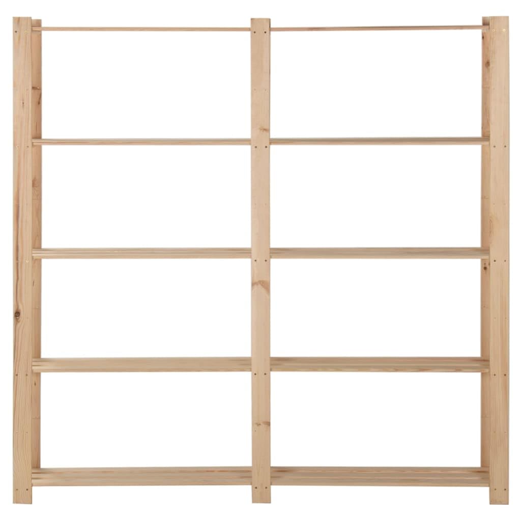 vidaXL Lagerregal Kiefer Massiv 5 Böden 170x28,5x170 cm