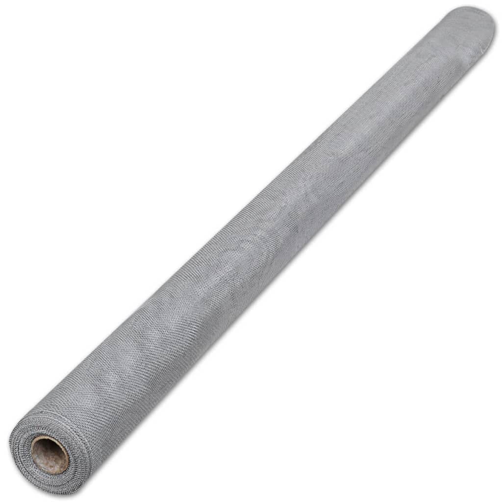 vidaXL Fliegengitter 100x500 cm Aluminium Silber