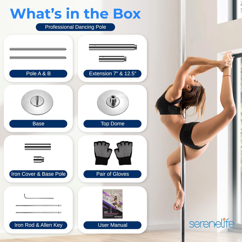 Serenelife Fitness SLDPCH Poledance Stange Chrom