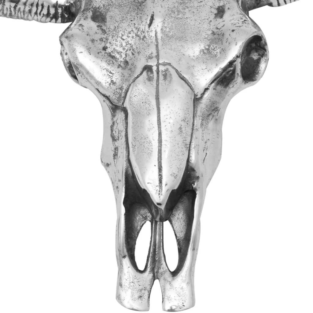 vidaXL Wanddeko Bullenschädel 58 cm Aluminium Silber