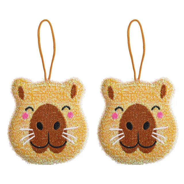 Kikkerland Home Capybara Scheuerschwamm 2er Set Küche