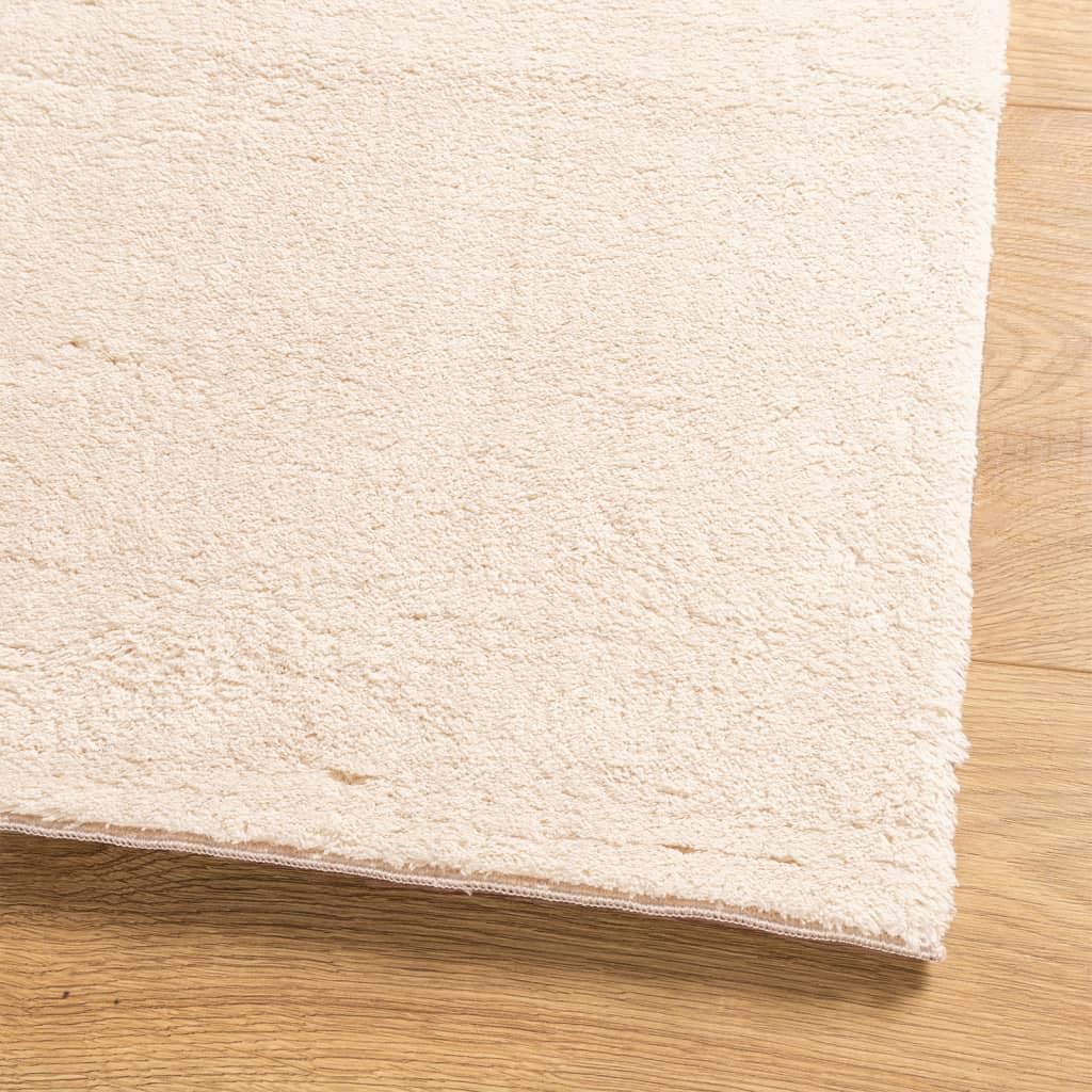 vidaXL Teppich HUARTE Beige 60x110cm Kurzflor Waschbar