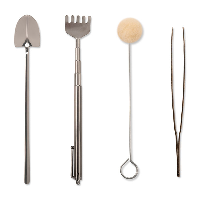 Kikkerland Mini Garden Tools Terrarium Set 4-tlg Edelstahl