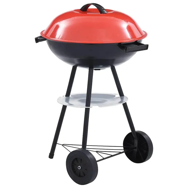 vidaXL Heim & Garten Kugelgrill Holzkohle 44cm mit Rädern