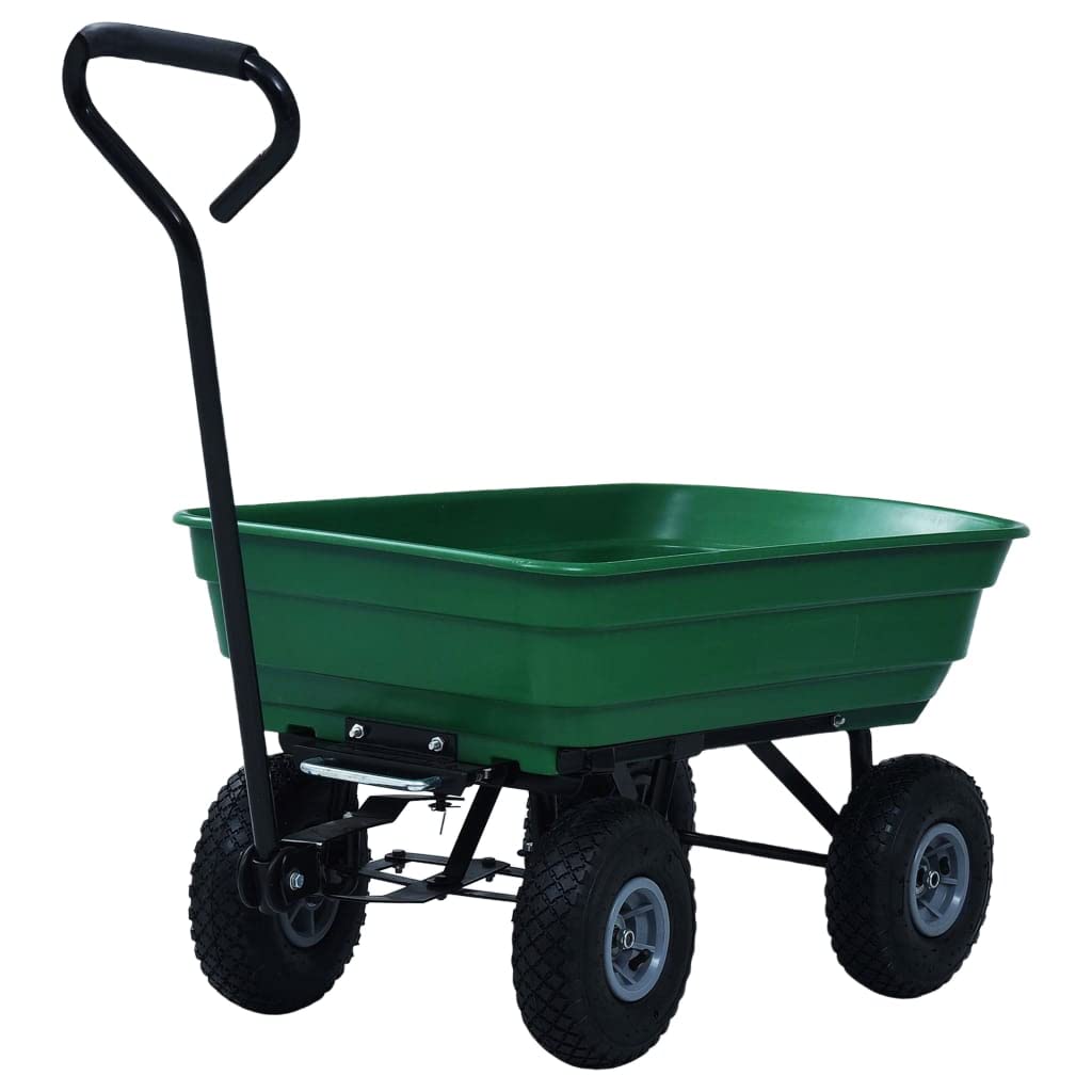 vidaXL Garten-Kippwagen 75 L Handwagen Grün 300 kg