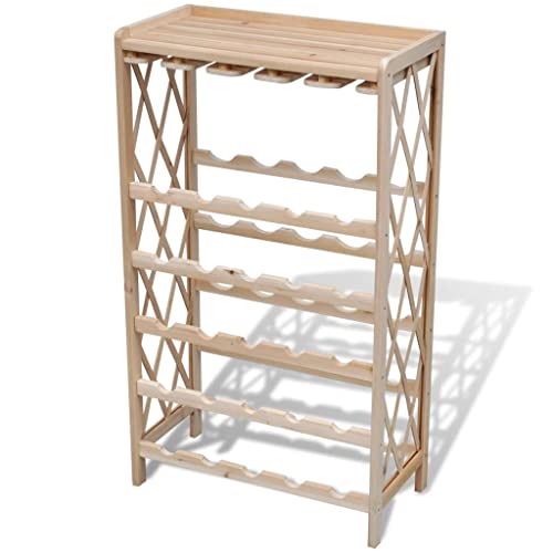 vidaXL Weinregal 25 Flaschen Massivholz Tanne 50x24,7cm