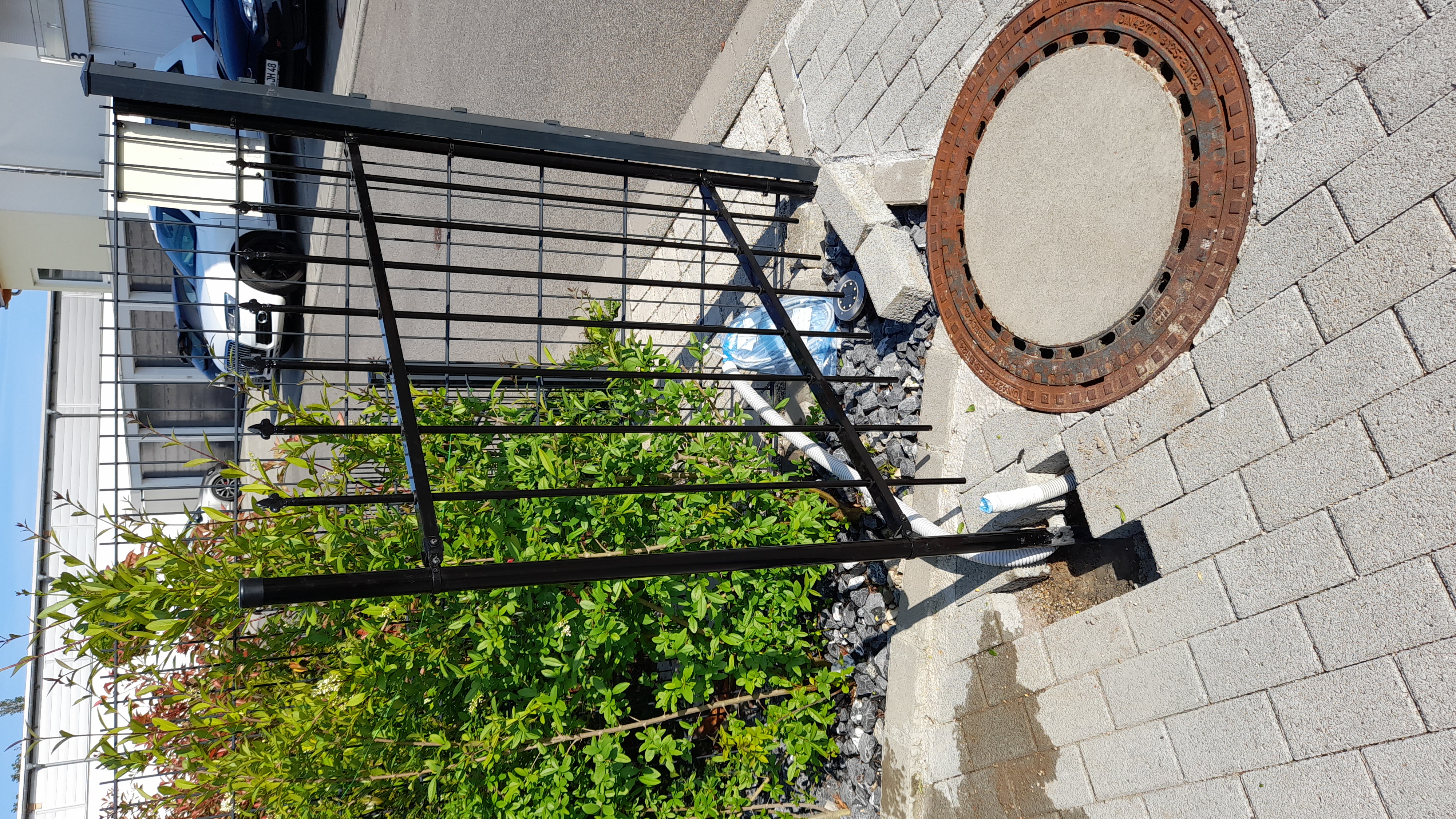 vidaXL Gartenzaun Speerspitzen Stahl 180x170 cm Schwarz