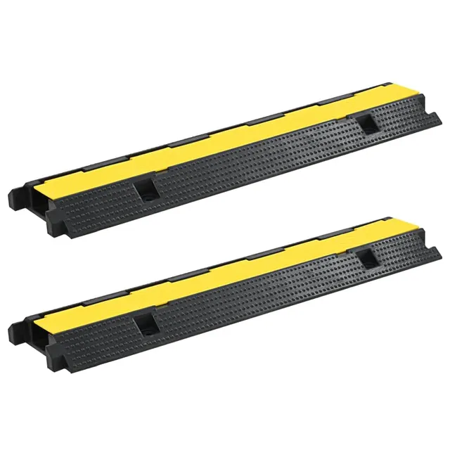 vidaXL Kabelbrücke Gummi 100 cm Kabelschutz 2er Set 1-Kanal