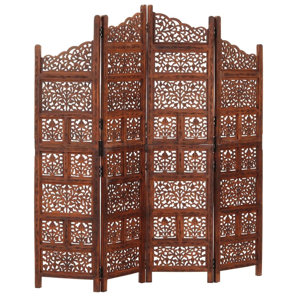vidaXL Raumteiler Paravent Weiß Mangoholz 160x165 cm