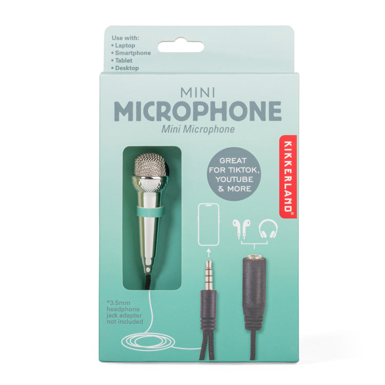 Kikkerland Mini Mikrofon für Handy 3,5 mm Social Media