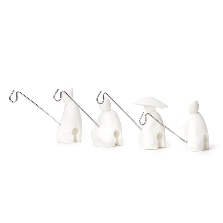 Kikkerland Kitchen Fishermen Teebeutelhalter 4er Set Angler