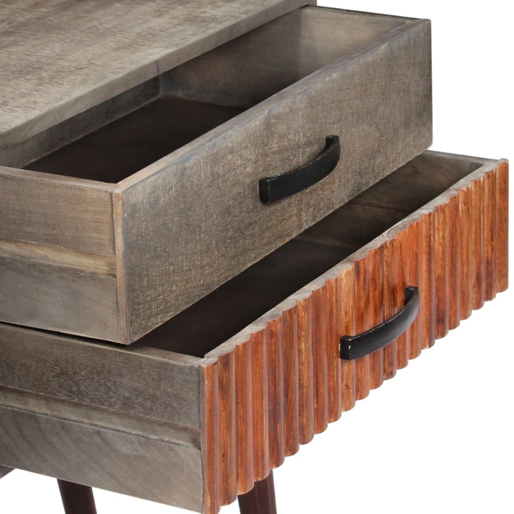 vidaXL Konsolentisch Grau Mangoholz 120x35x75 cm
