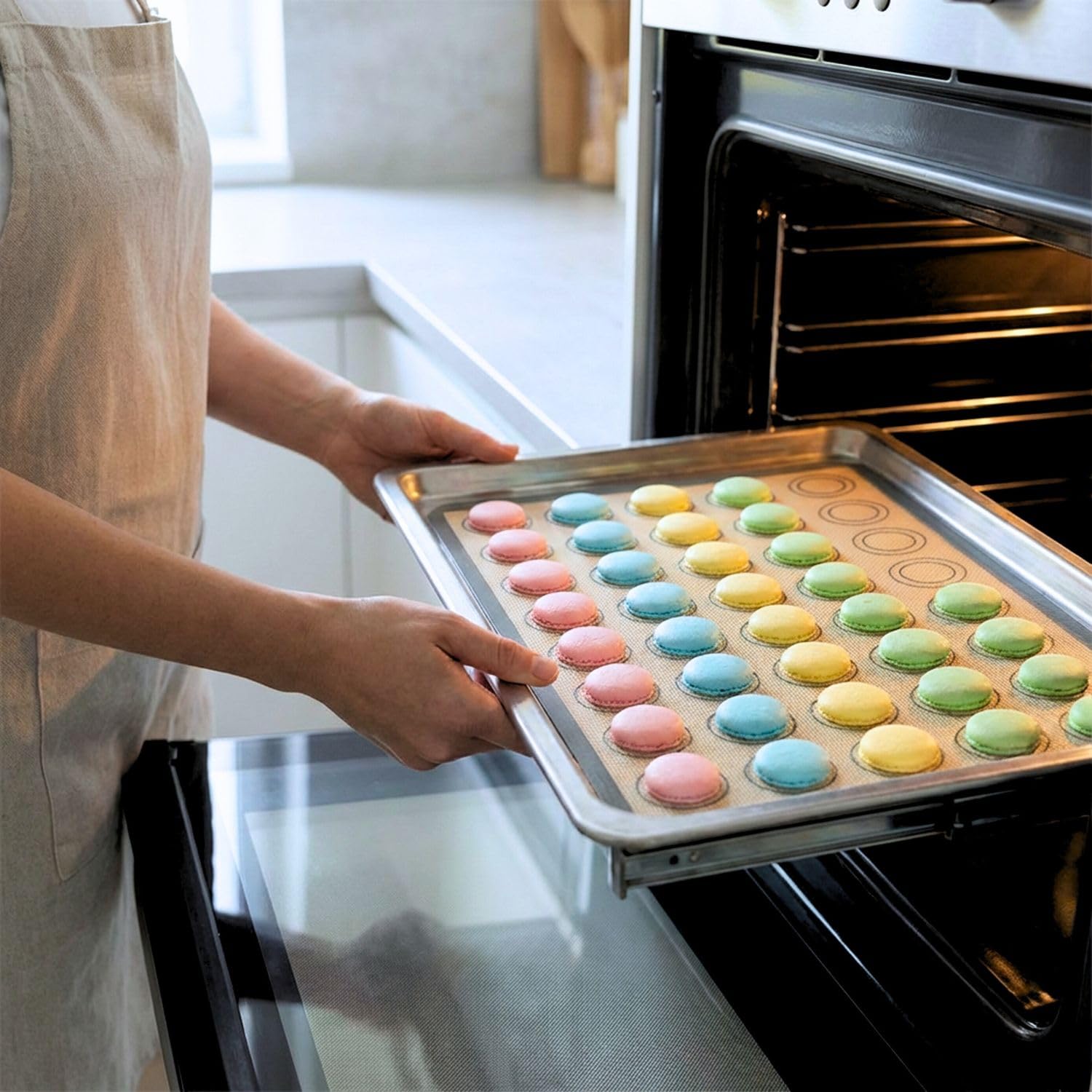 Intirilife Macaron Backmatte Silikon 42,5x29,5 cm 2er antihaft