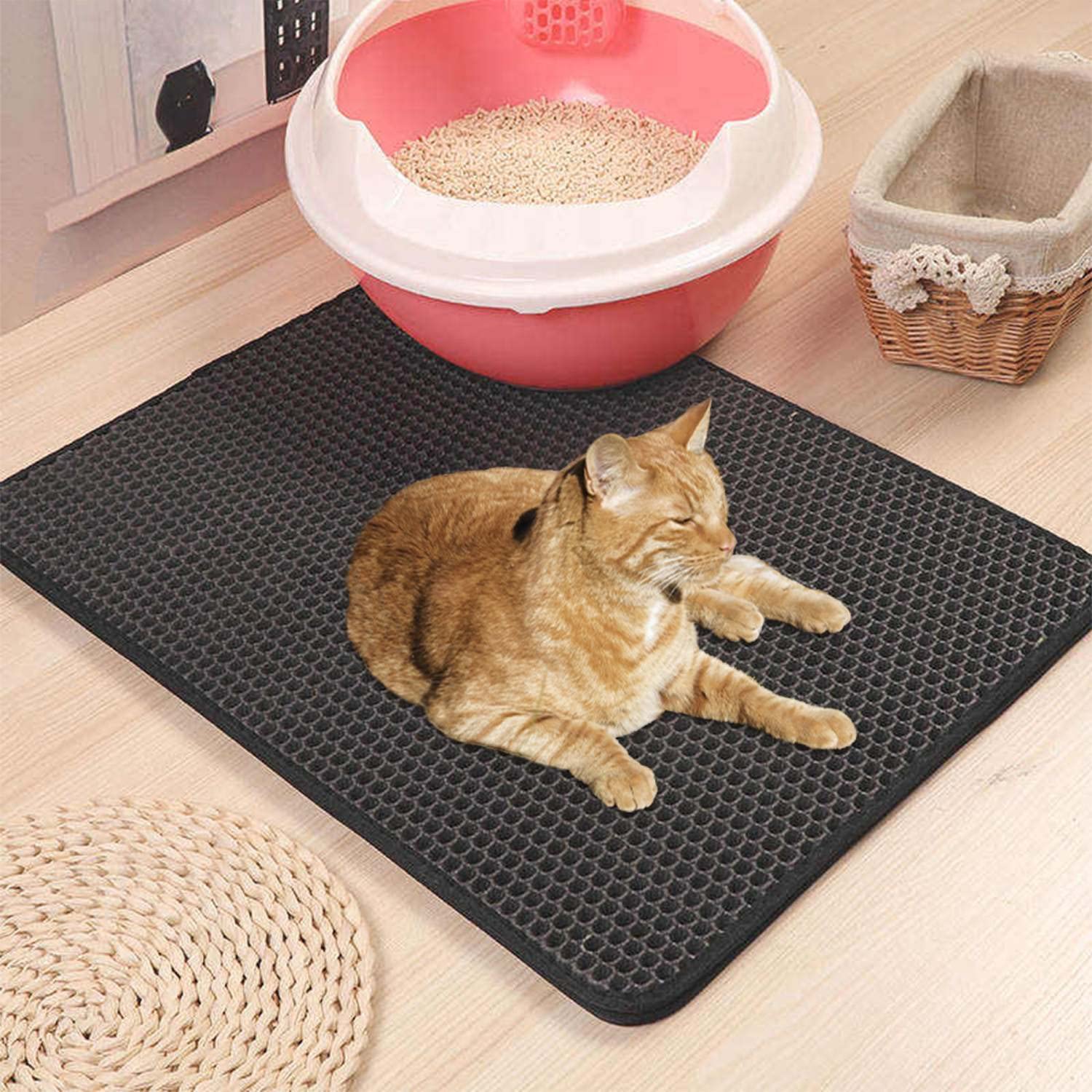 Intirilife Katzenklo Matte 65x75cm wasserfest