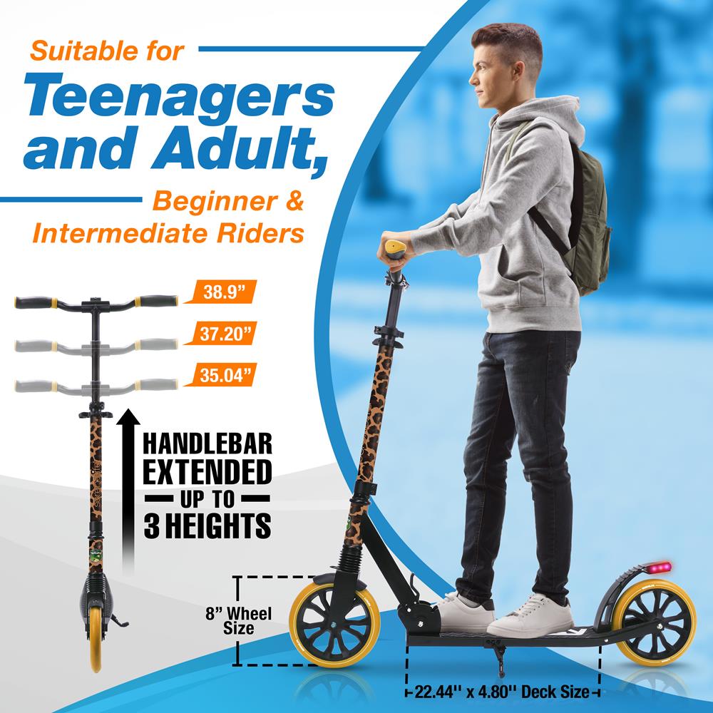 Serenelife Scooters Kick Scooter Leopard klappbar Alu
