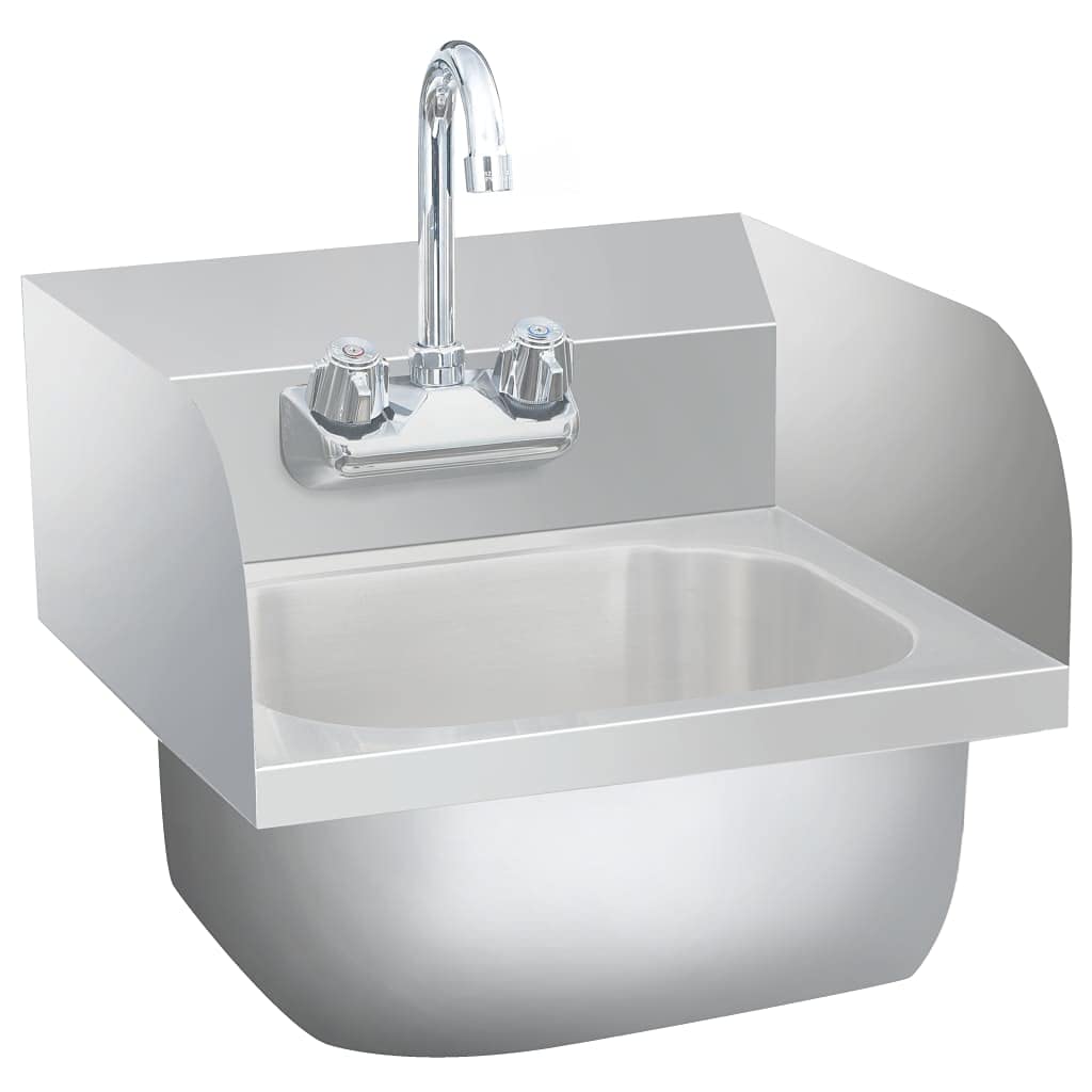vidaXL Gastro Handwaschbecken Edelstahl 40x40cm mit Hahn