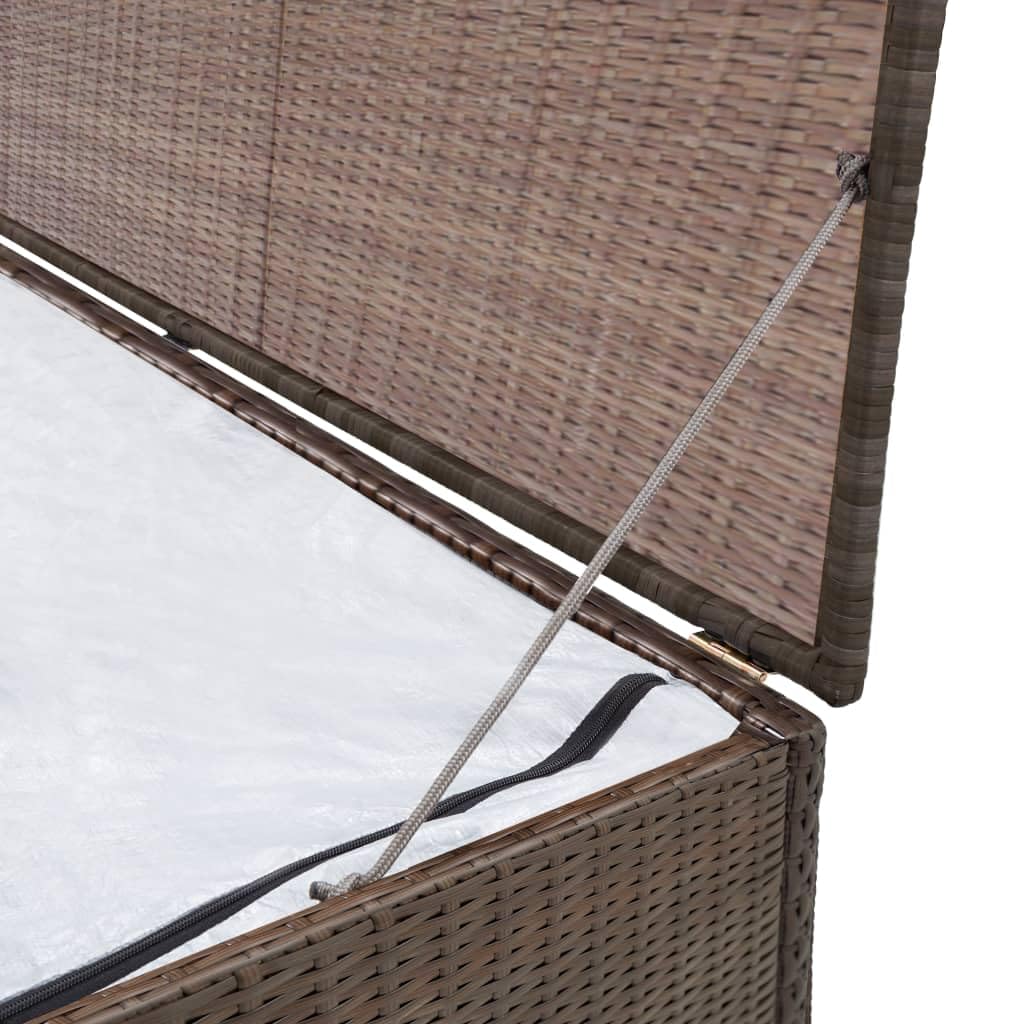 vidaXL Heim & Garten Auflagenbox 120 cm Braun Poly Rattan