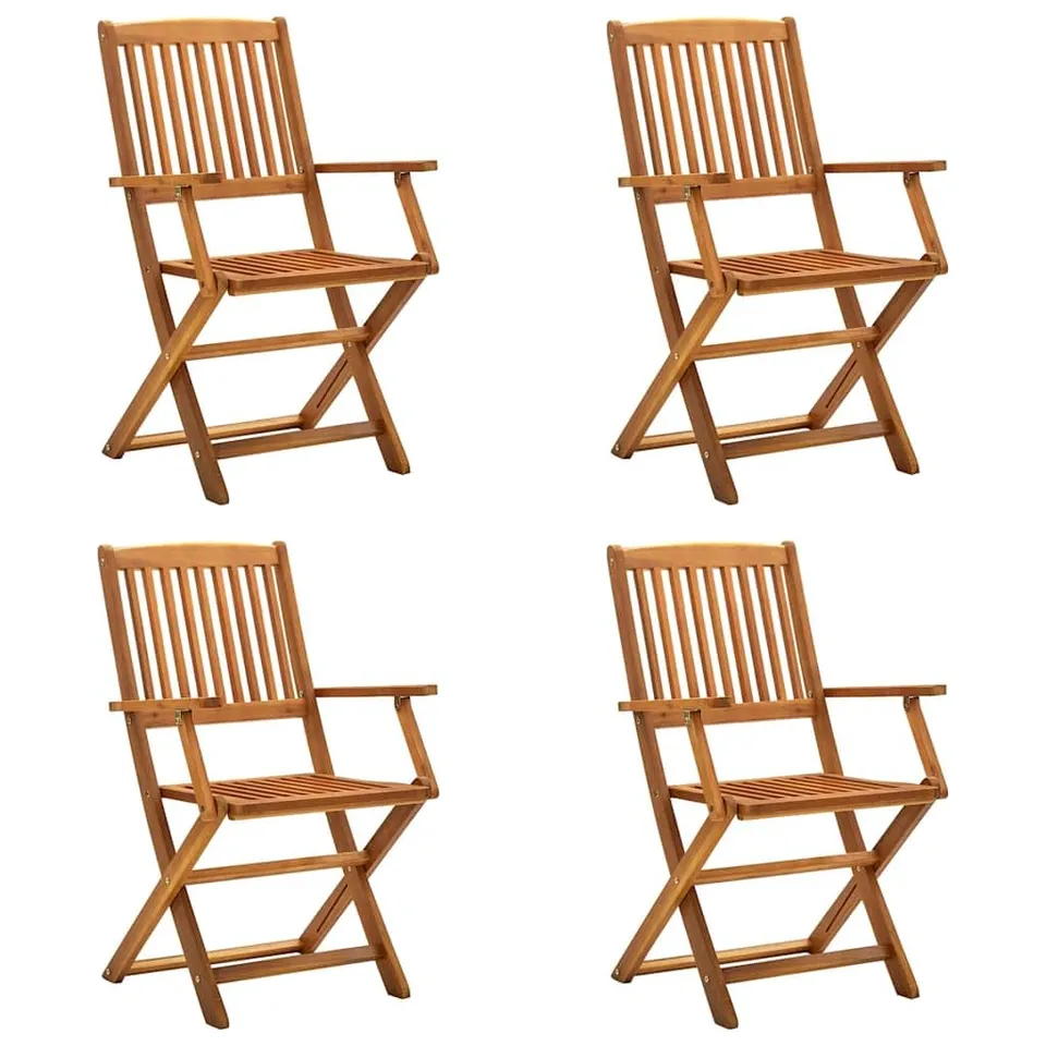 vidaXL Gartenstuhl Akazie klappbar Hochlehner 4er Set