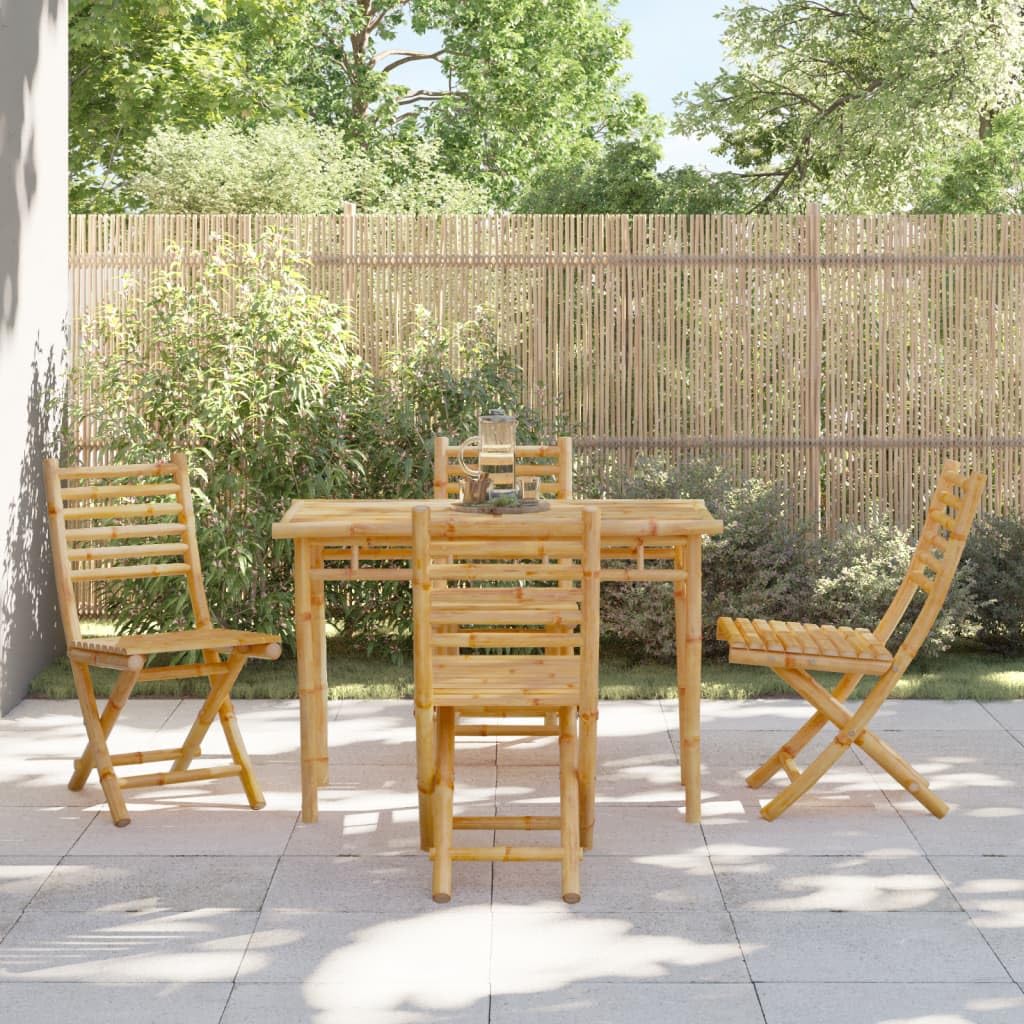 vidaXL Garten-Essgruppe Bambus 5-tlg. klappbar natur