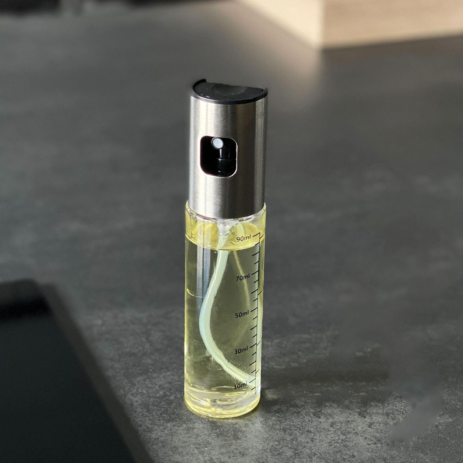 Intirilife Ölsprüher Set 4-teilig 100 ml Glas Edelstahl