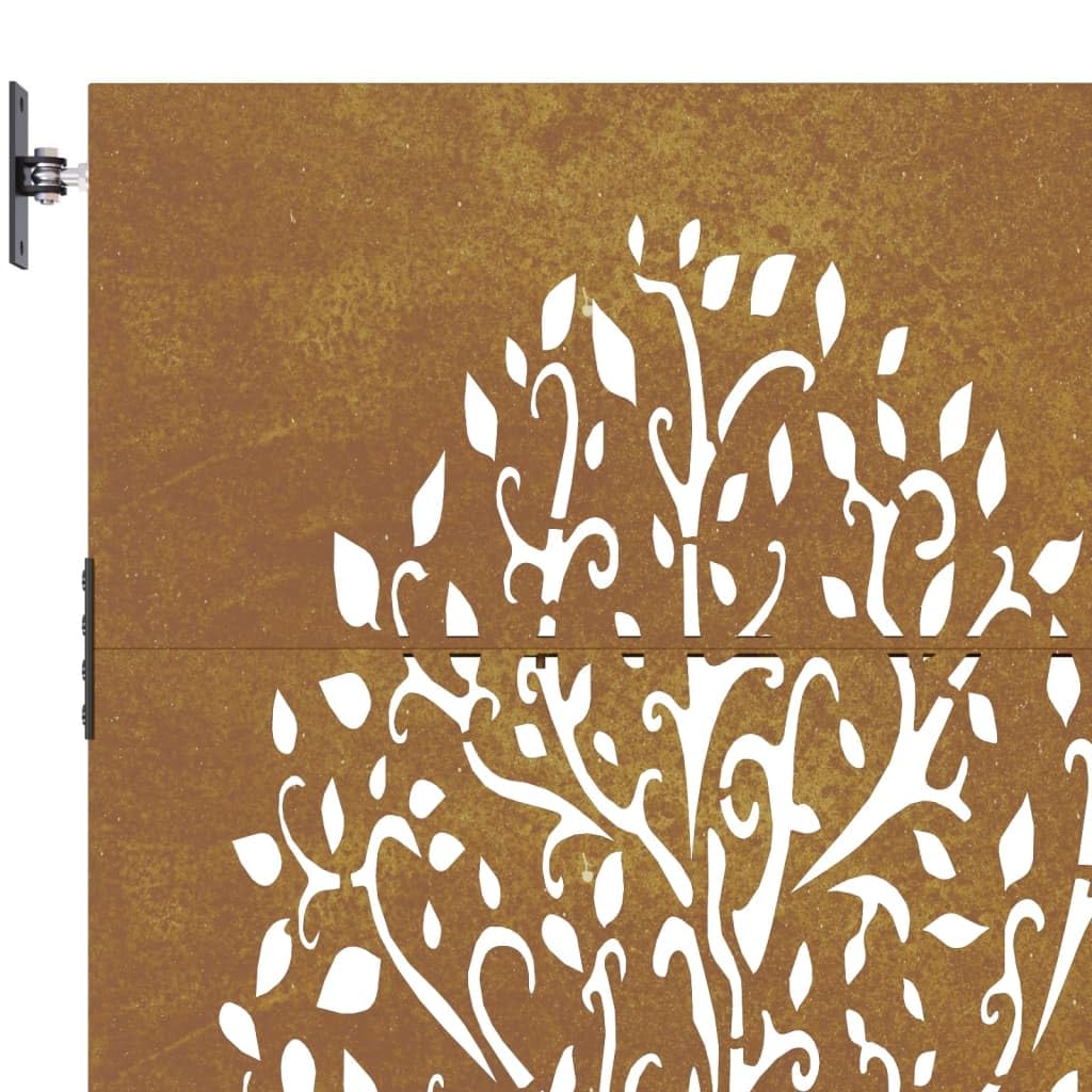 vidaXL Heim & Garten Gartentor Cortenstahl 85x100 cm Baum-Design