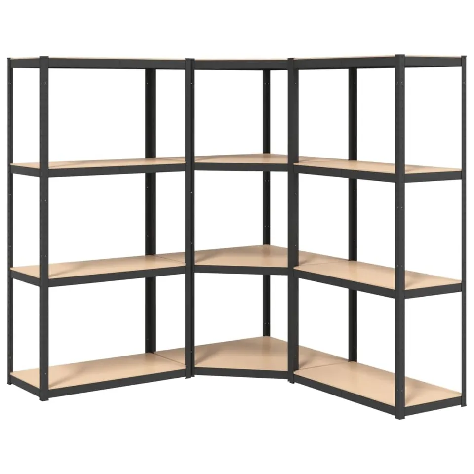 vidaXL Heim & Garten Lagerregal 4 Böden Anthrazit 3 Stk. Stahl