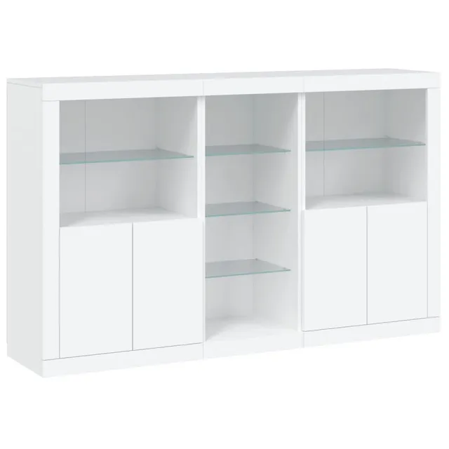 vidaXL Sideboard Weiß 162x37x100 cm Schrank mit LED