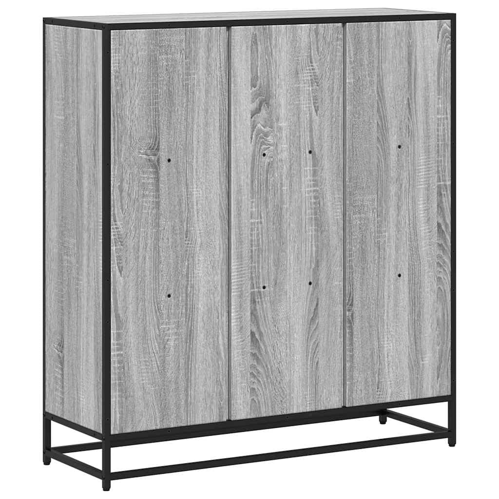 vidaXL Möbel Bücherregal 97,5cm Grau Sonoma Holz Metall