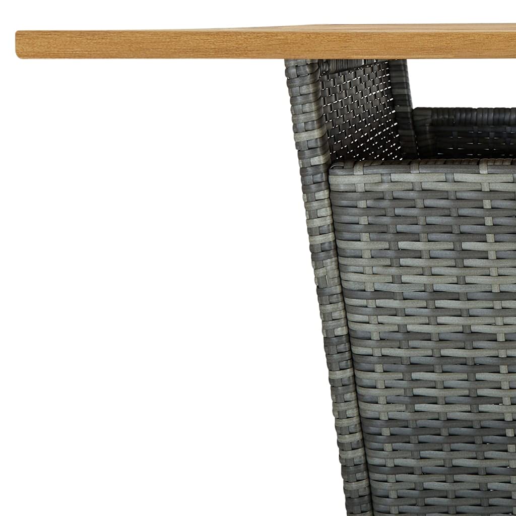vidaXL Heim & Garten Gartenbar Set 3-tlg Poly Rattan Grau