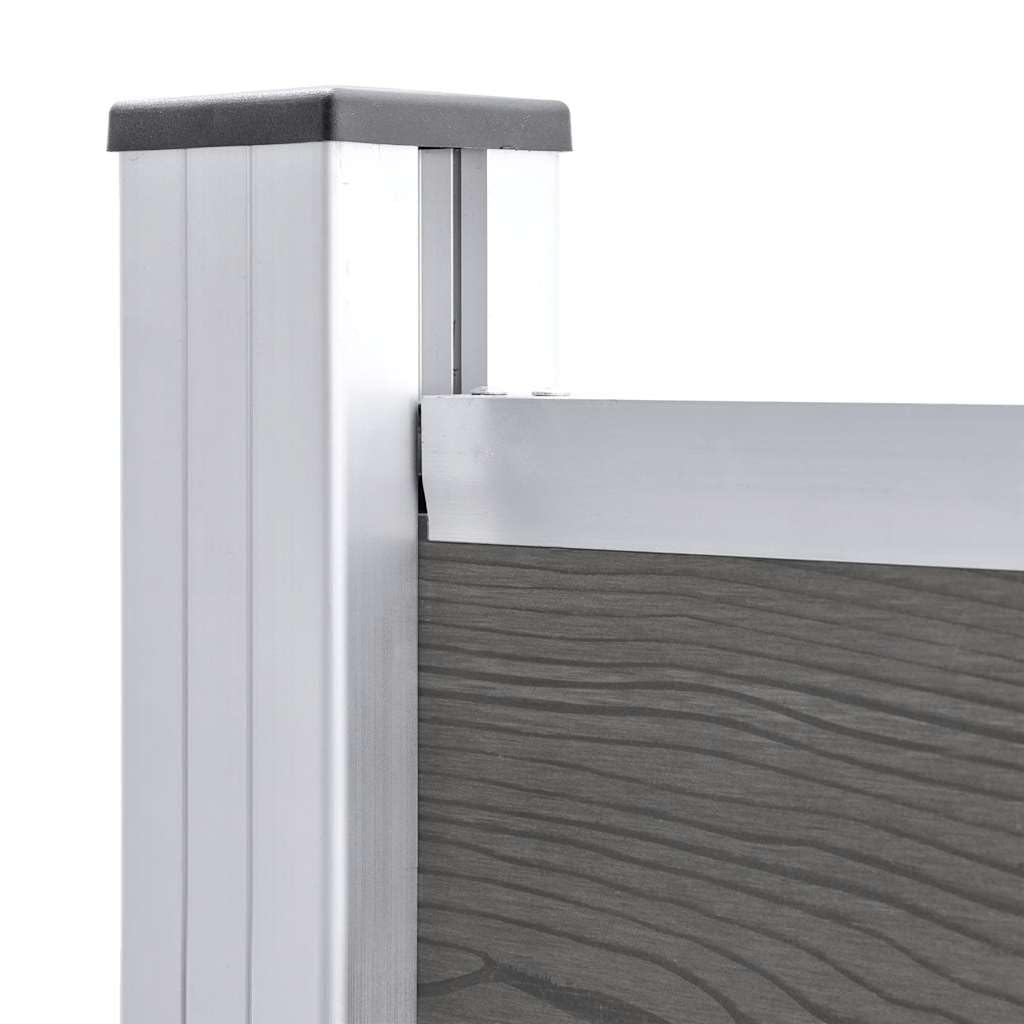 vidaXL Heim & Garten Zaunelement WPC 95x186 cm Grau Steck