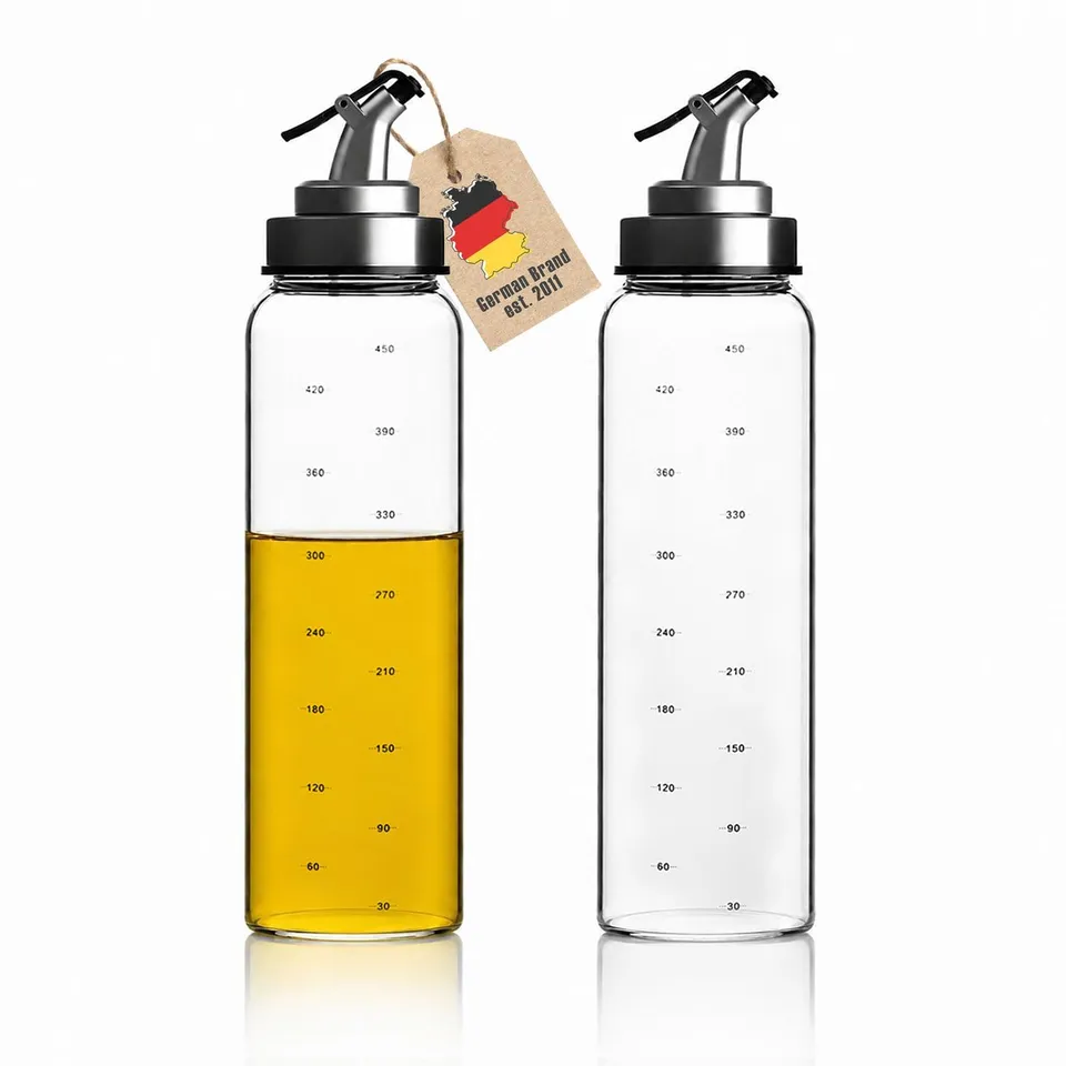 Intirilife Ölspender Set 2x450 ml Glas Essig Öl